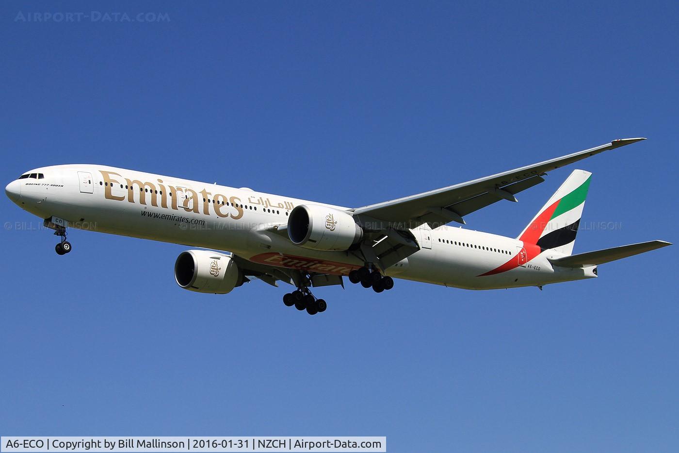 A6-ECO, 2009 Boeing 777-36N/ER C/N 37706, finals to 02 as EK418 (DXB-BKK-SYD-CHC)