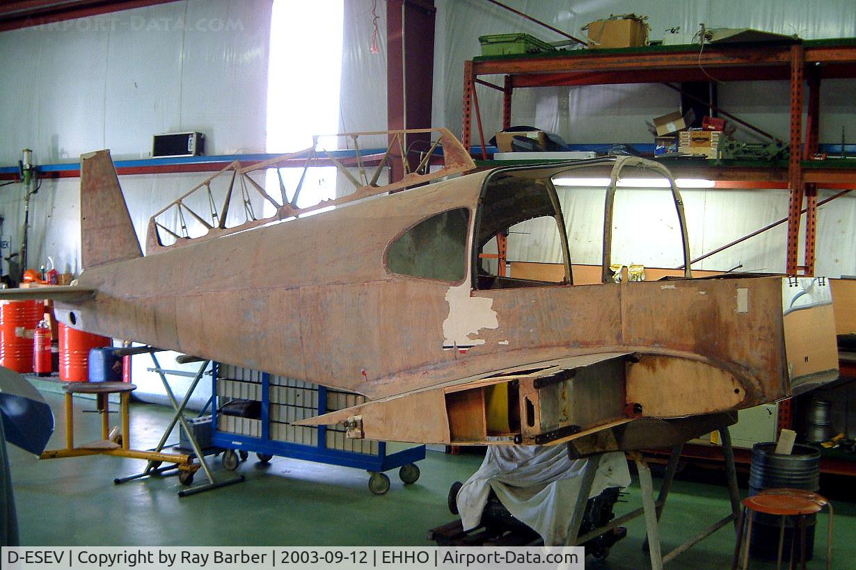 D-ESEV, 1946 Benes-Mraz M-1C Sokol C/N 110, Benes-Mraz M-1C Sokol [110] Hoogeveen~PH 12/09/2003. On rebuild registration not yet registered previous id OO-MAX. Currently stored Schaffen~Diest~OO