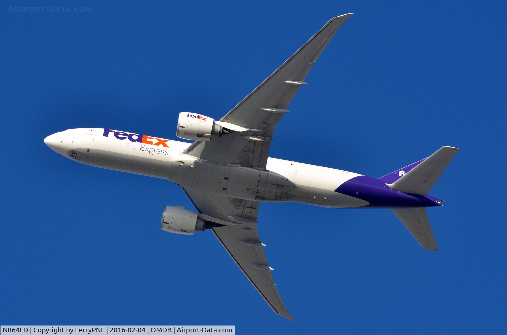 N864FD, 2012 Boeing 777-FS2 C/N 37735, Fedex B772F overhead