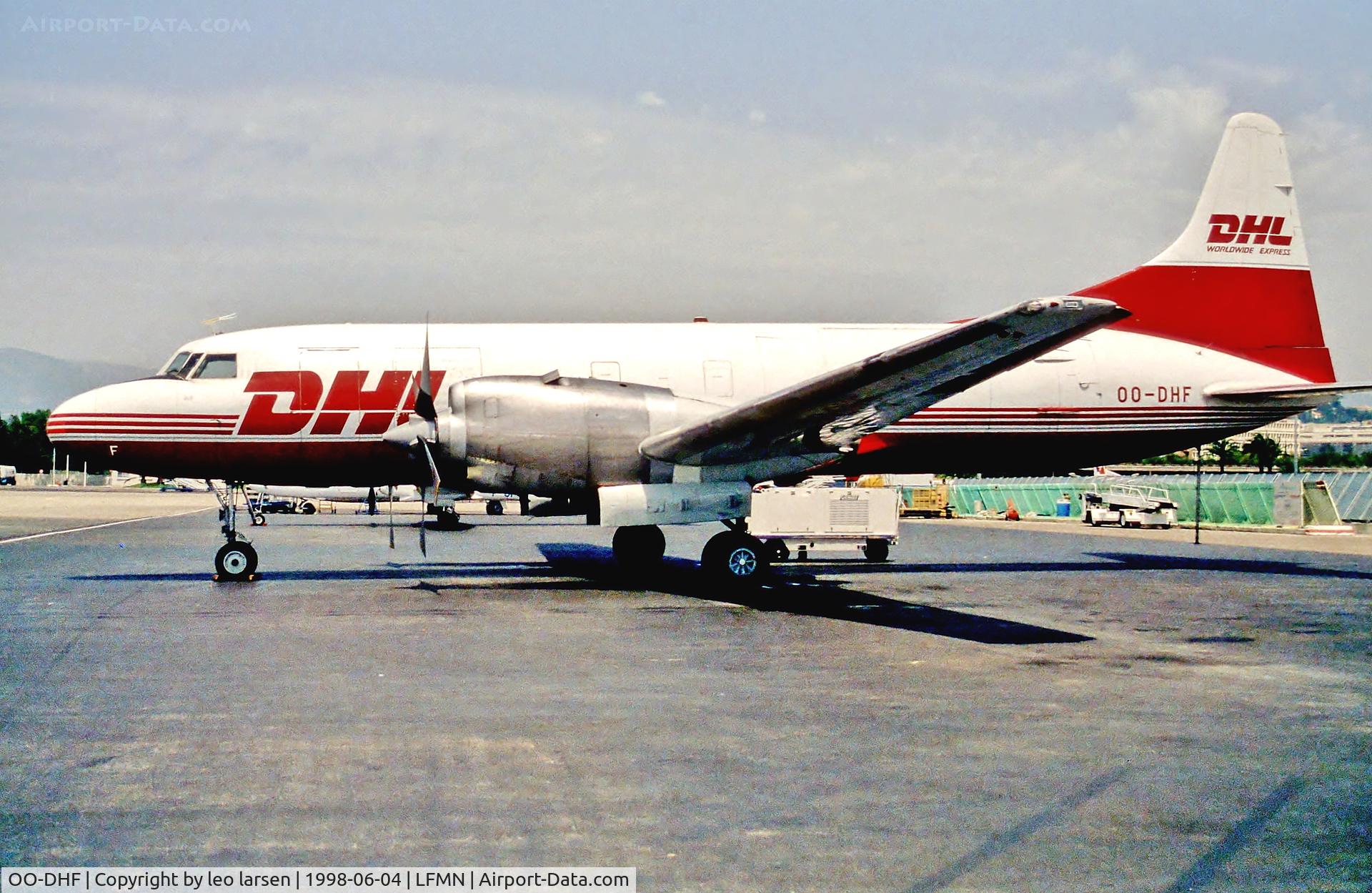 OO-DHF, 1954 Convair 580(F) C/N 147/012, Nice 4.6.98