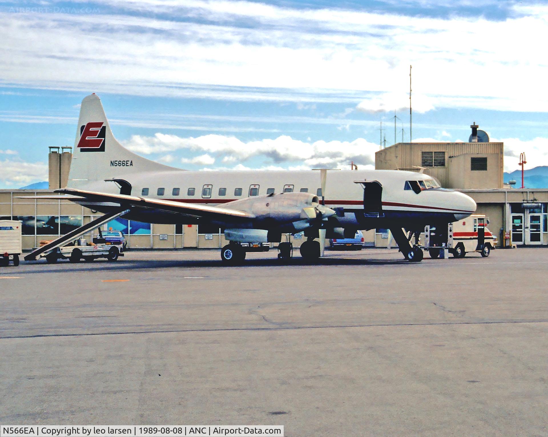 N566EA, 1968 Convair CV-580 C/N 381, Anchorage 8.8.89