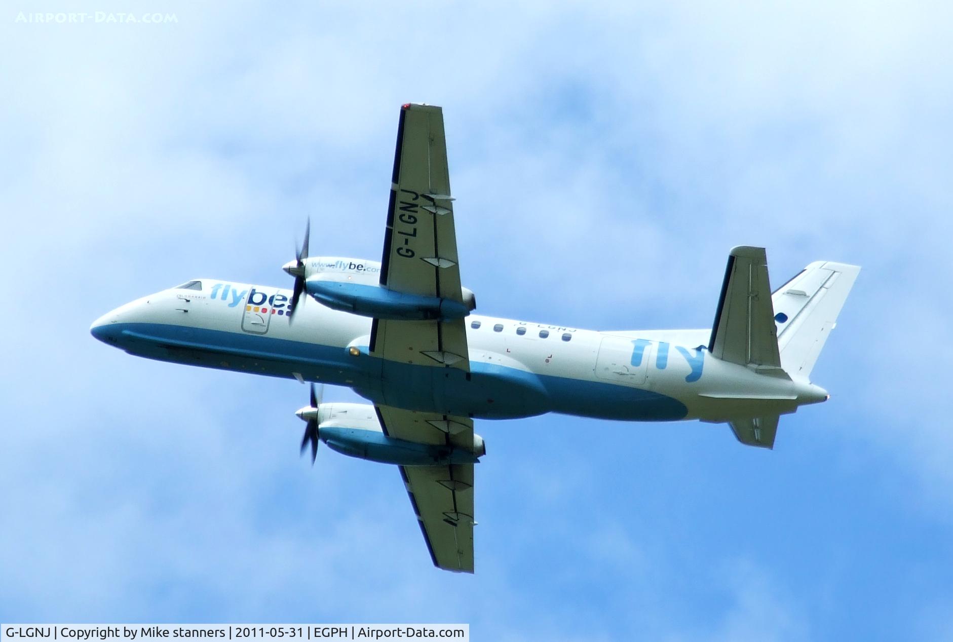 G-LGNJ, 1989 Saab 340B C/N 340B-173, Loganair SF.340B Departs runway 24