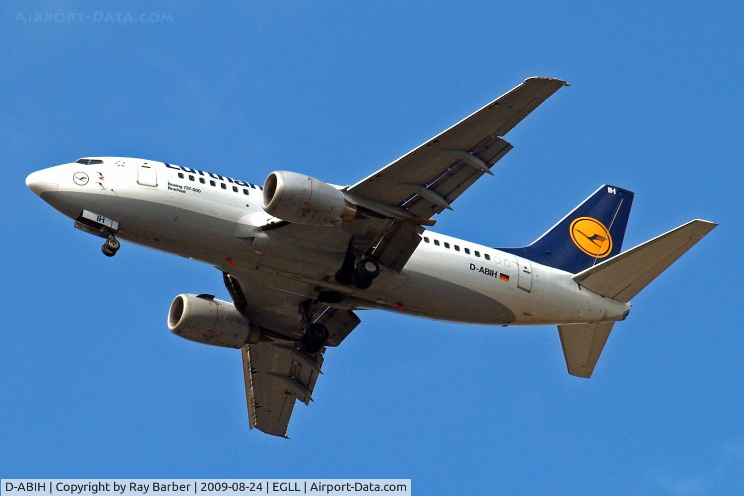 D-ABIH, 1991 Boeing 737-530 C/N 24821, Boeing 737-530 [24821] (Lufthansa) Home~G 24/08/2009. On approach 27R.