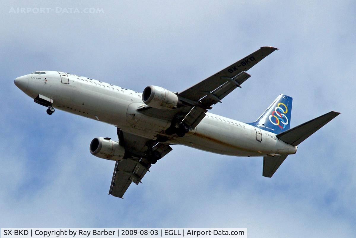 SX-BKD, 1991 Boeing 737-484 C/N 25362, Boeing 737-484 [25362] (Olympic Airlines) Home~G 03/08/2008. On approach 27R.