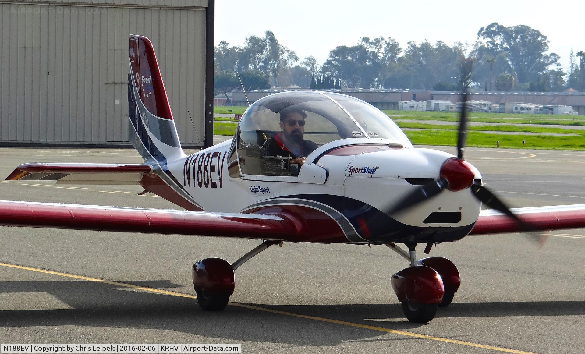 N188EV, 2007 Evektor-Aerotechnik SPORTSTAR PLUS C/N 20071008, Locally-based 2007 Sportstar Plus taxing back to the Aerodynamic Aviation hangar at Reid Hillview Airport, San Jose, CA.