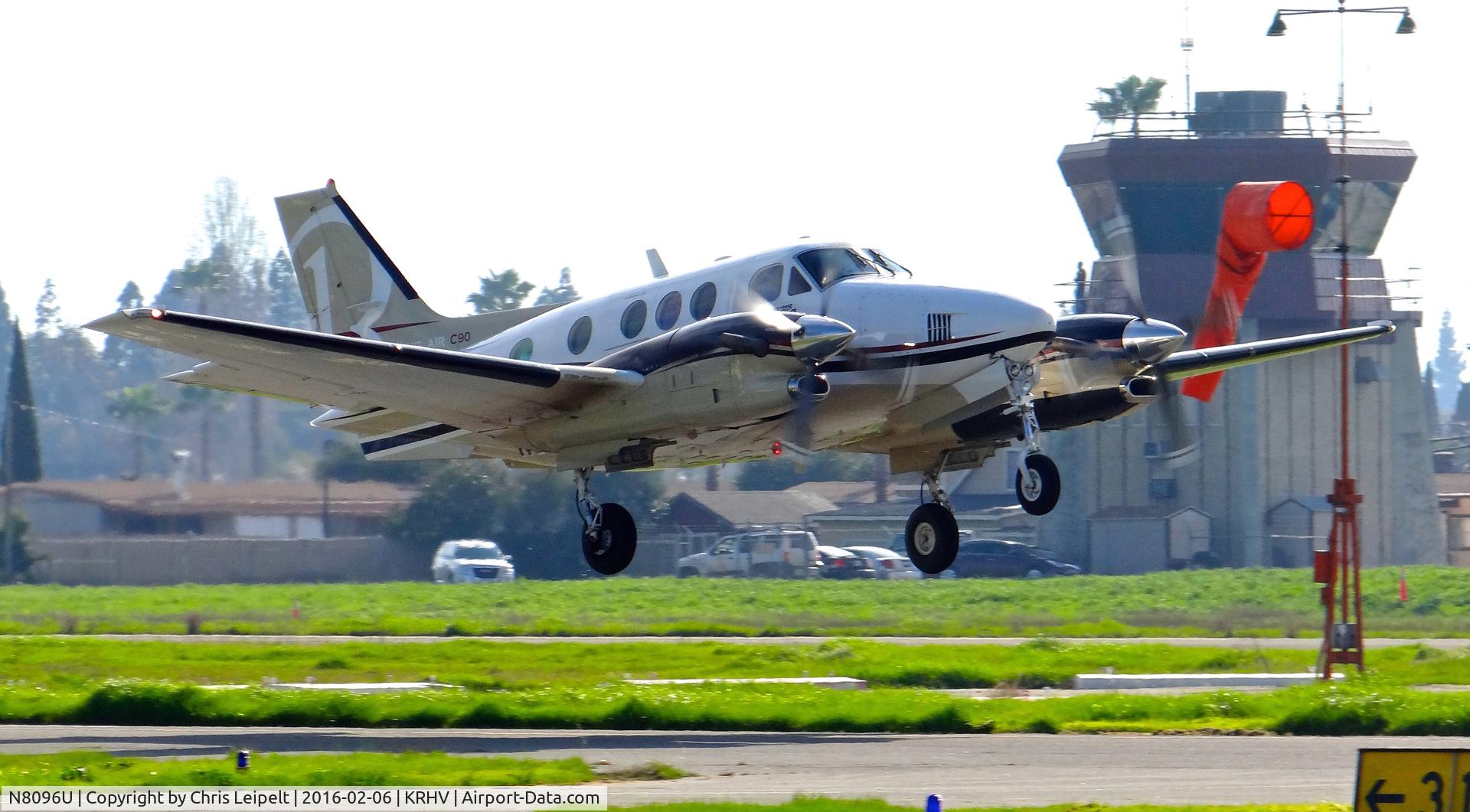 N8096U, 1993 Beech C90A King Air C/N LJ-1326, Locally-based 1993 Beechcraft King Air C90B departing on runway 31R at Reid Hillview Airport, San Jose, CA.
