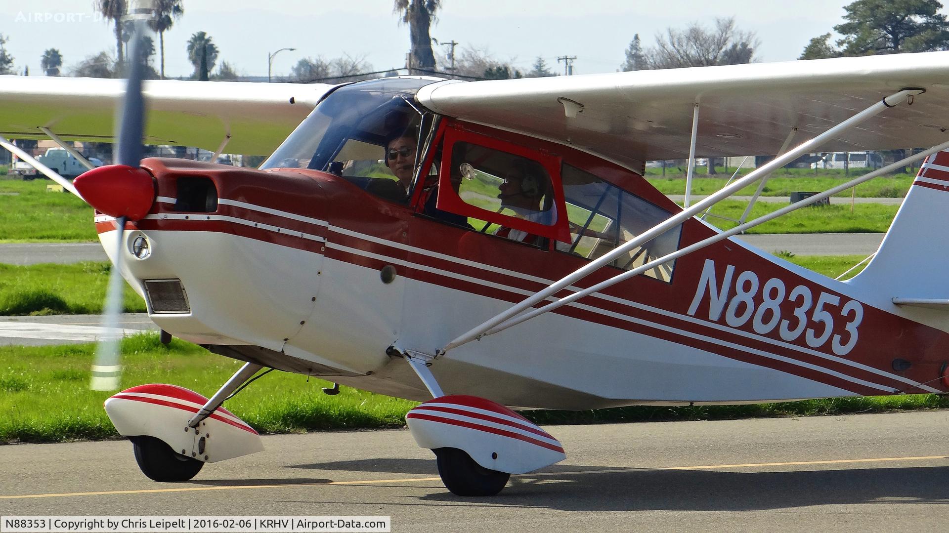 N88353, 1975 Bellanca 7KCAB Citabria C/N 521-75, 1975 Bellanca 7KCAB taxing out for departure at Reid Hillview Airport, San Jose, CA.