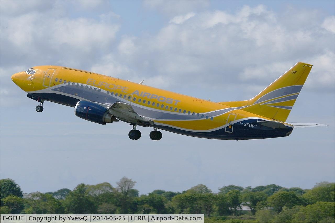 F-GFUF, 1989 Boeing 737-3B3QC C/N 24388, Boeing 737-3B3QC, Take-off rwy 25L, Brest-Bretagne airport (LFRB-BES)
