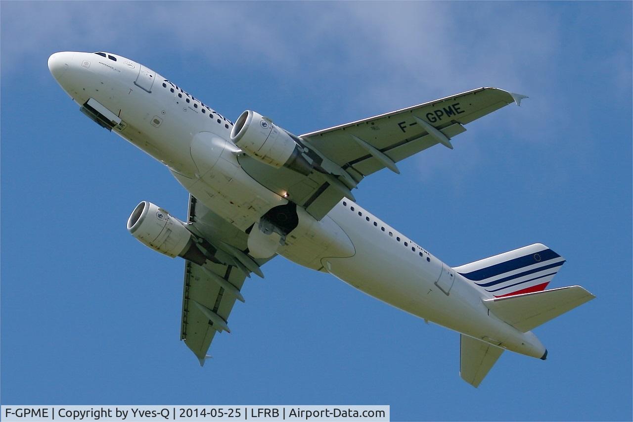 F-GPME, 1996 Airbus A319-113 C/N 625, Airbus A319-113, Take-off rwy 25L, Brest-Bretagne airport (LFRB-BES)