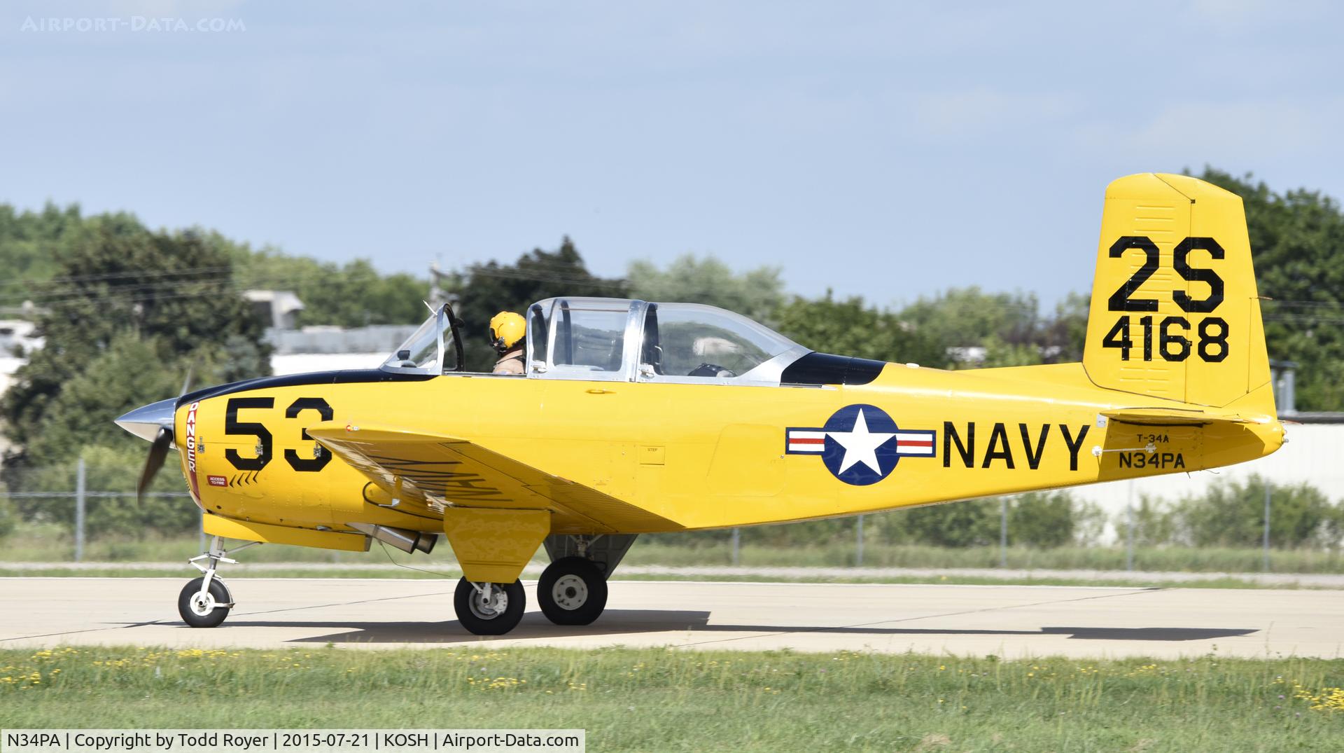 N34PA, 1955 Beech T-34A (A45) Mentor Mentor C/N G-268, Airventure 2015