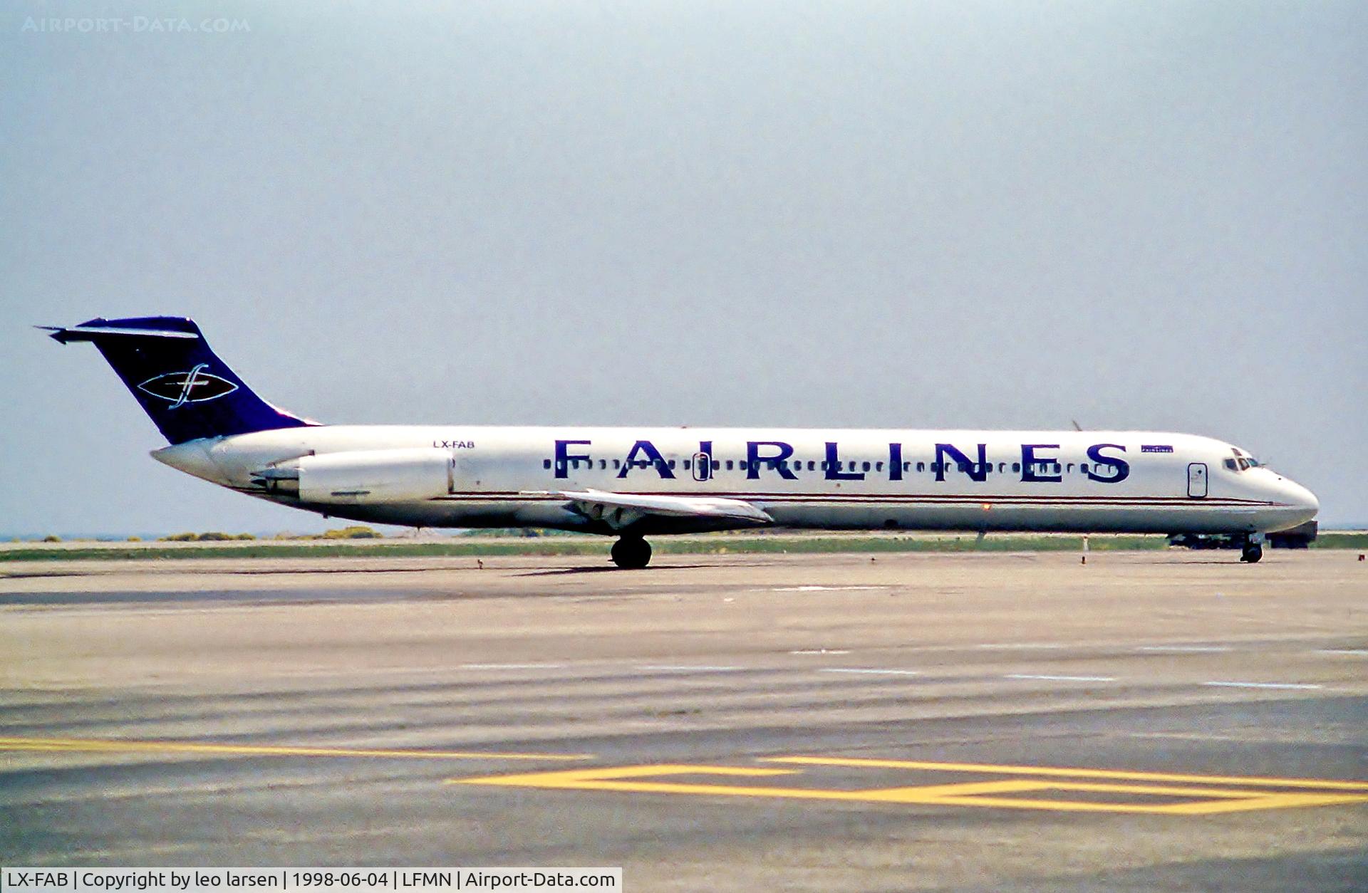 LX-FAB, 1981 McDonnell Douglas MD-81 (DC-9-81) C/N 48048, Nice 4.6.98