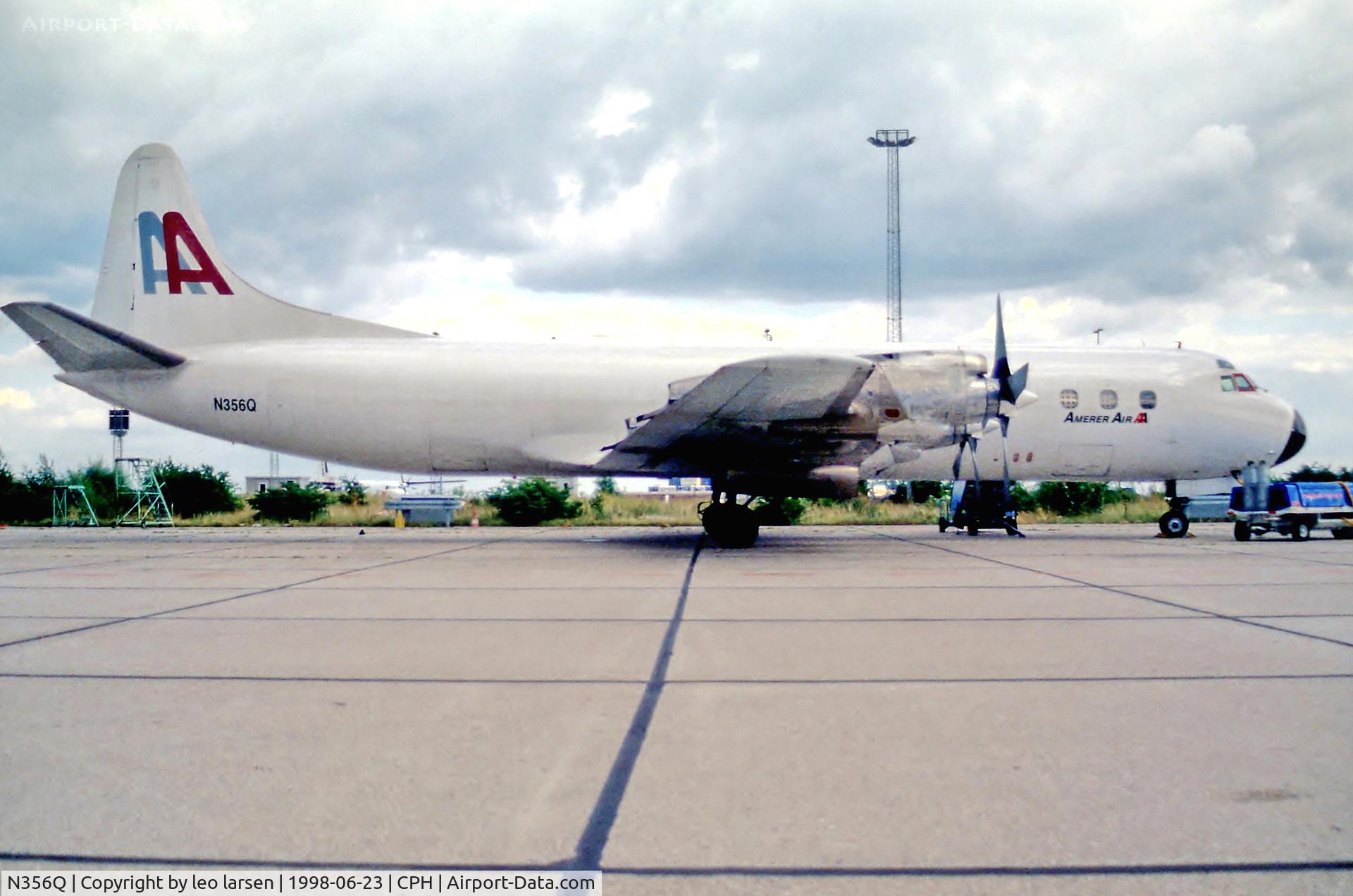 N356Q, 1959 Lockheed L-188A(F) Electra C/N 1039, Copenhagen 23.6.98