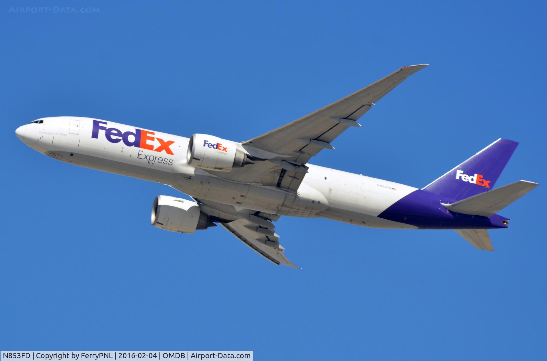 N853FD, 2009 Boeing 777-FS2 C/N 37724, Fedex B772F lifting-off