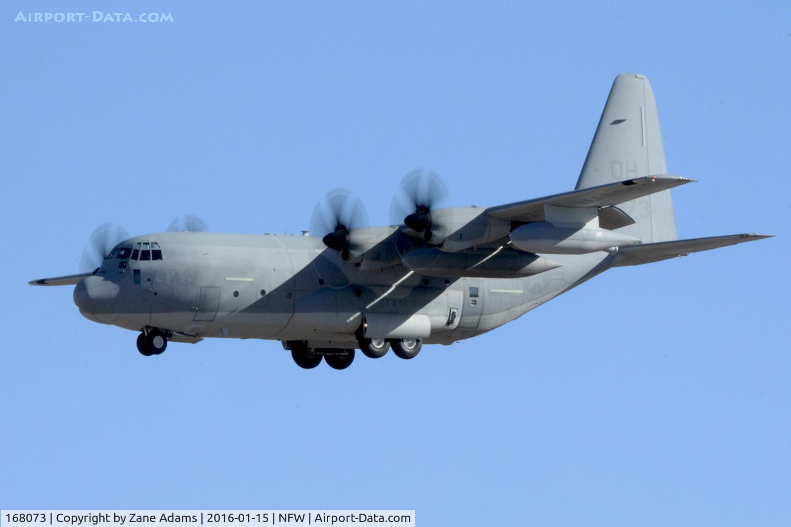 168073, 2014 Lockheed Martin KC-130J-30 Hercules C/N 382-5741, USMC F-35B landing at NAS Fort Worth during a Lockheed test flight.
