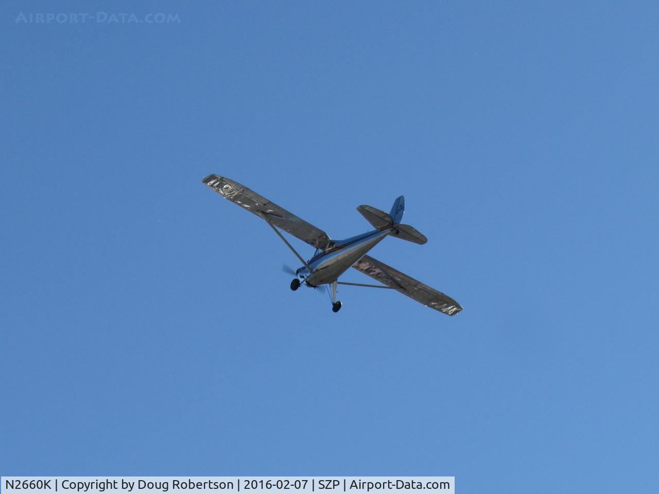 N2660K, 1947 Luscombe 8E Silvaire C/N 5387, 1947 Luscombe 8E SILVAIRE, Continental C85 85 Hp, first takeoff climbout Rwy 04 in strong, gusty Santana winds doing short fast patterns