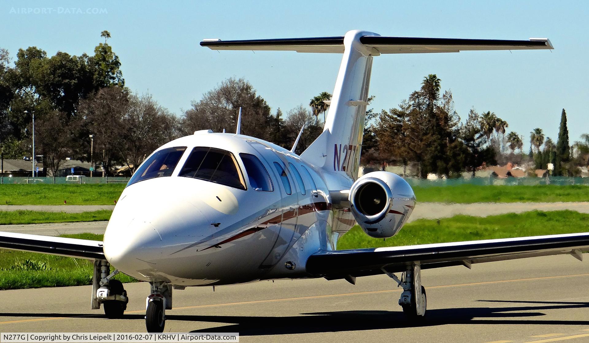 N277G, 2007 Eclipse Aviation Corp EA500 C/N 000102, Wild Horses Aviation LLC (Whitefish, MT) Eclipse EA500 taxing to the transient ramp at Reid Hillview Airport, San Jose, CA.