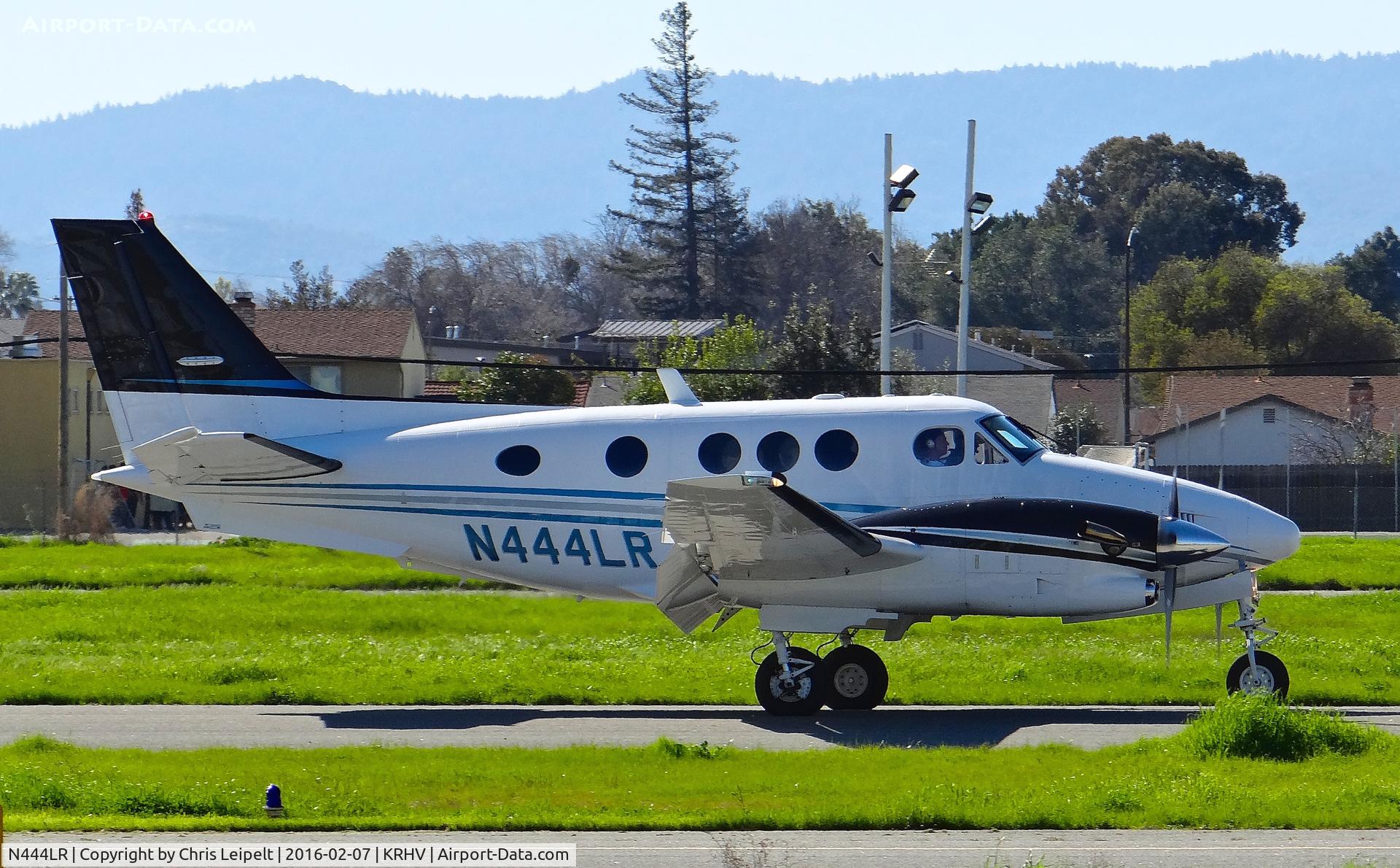 N444LR, 1996 Beech C90A King Air C/N LJ-1447, N444LR LLC (Malibu, CA) 1996 Beechcraft King Air C90A rolling to a stop on 31R at Reid Hillview Airport, San Jose, CA.