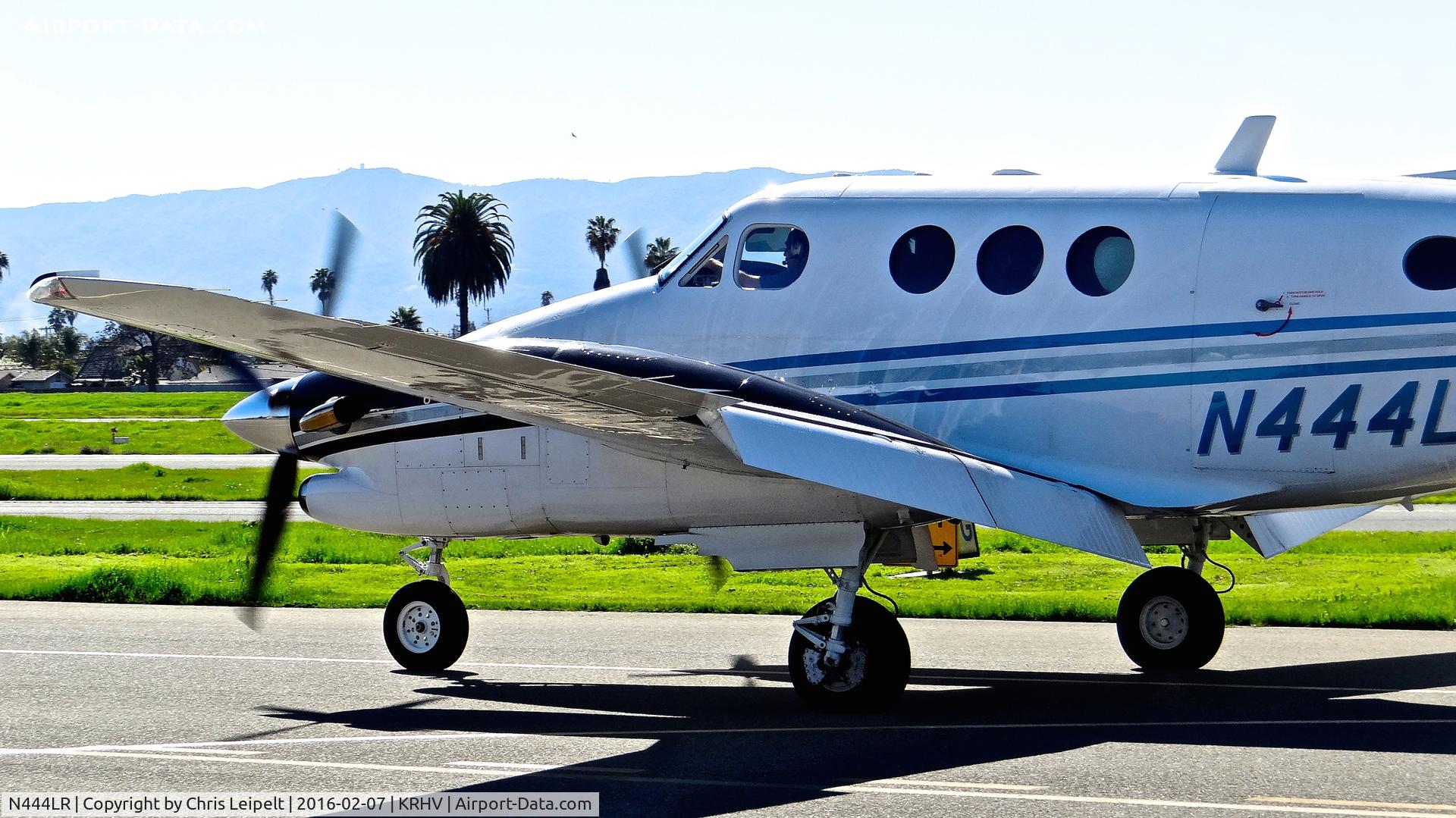 N444LR, 1996 Beech C90A King Air C/N LJ-1447, N444LR LLC (Malibu, CA) 1996 Beechcraft King Air C90A taxing to transient parking at Reid Hillview Airport, San Jose, CA.