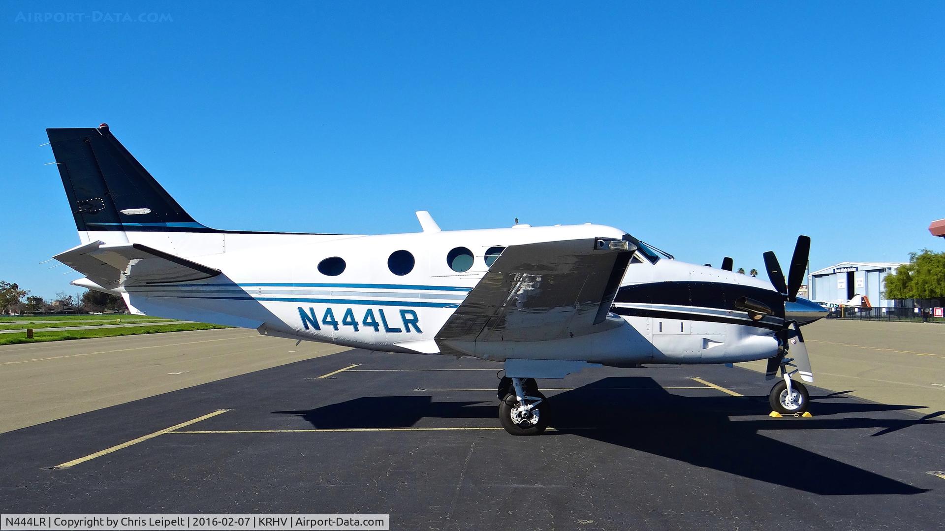 N444LR, 1996 Beech C90A King Air C/N LJ-1447, N444LR LLC (Malibu, CA) 1996 Beechcraft King Air C90A parked on the transient ramp at Reid Hillview Airport, San Jose, CA.