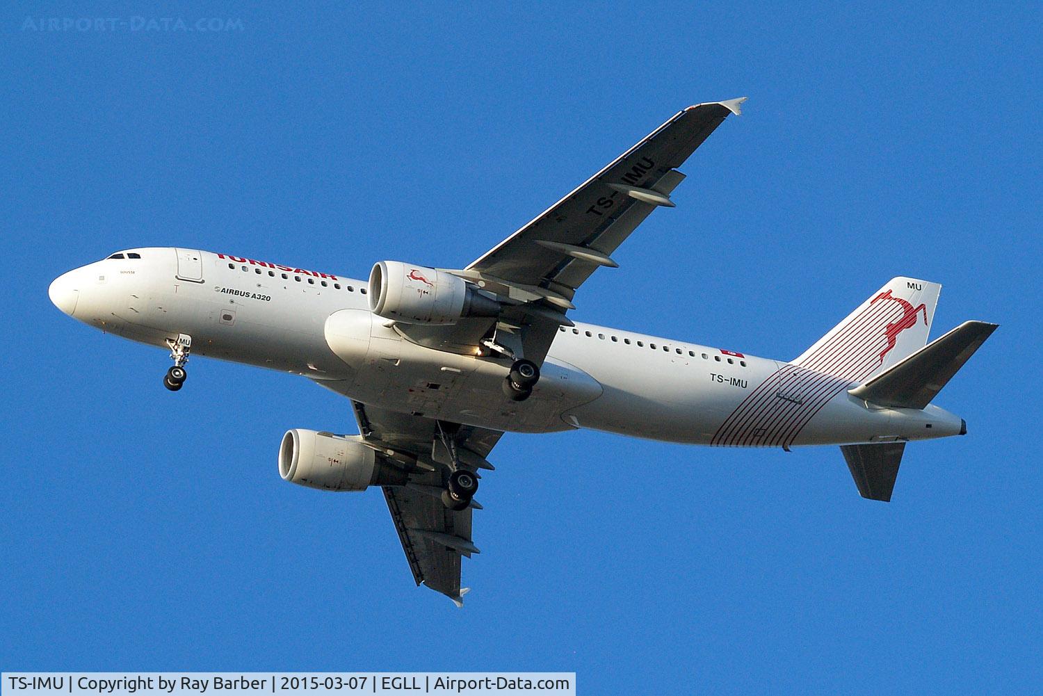 TS-IMU, 2013 Airbus A320-214 C/N 5474, Airbus A320-214 [5474] (Tunisair) Home~G 07/03/2015. On approach 27R.