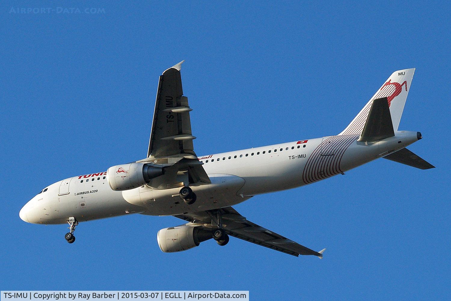 TS-IMU, 2013 Airbus A320-214 C/N 5474, Airbus A320-214 [5474] (Tunisair) Home~G 07/03/2015. On approach 27R.