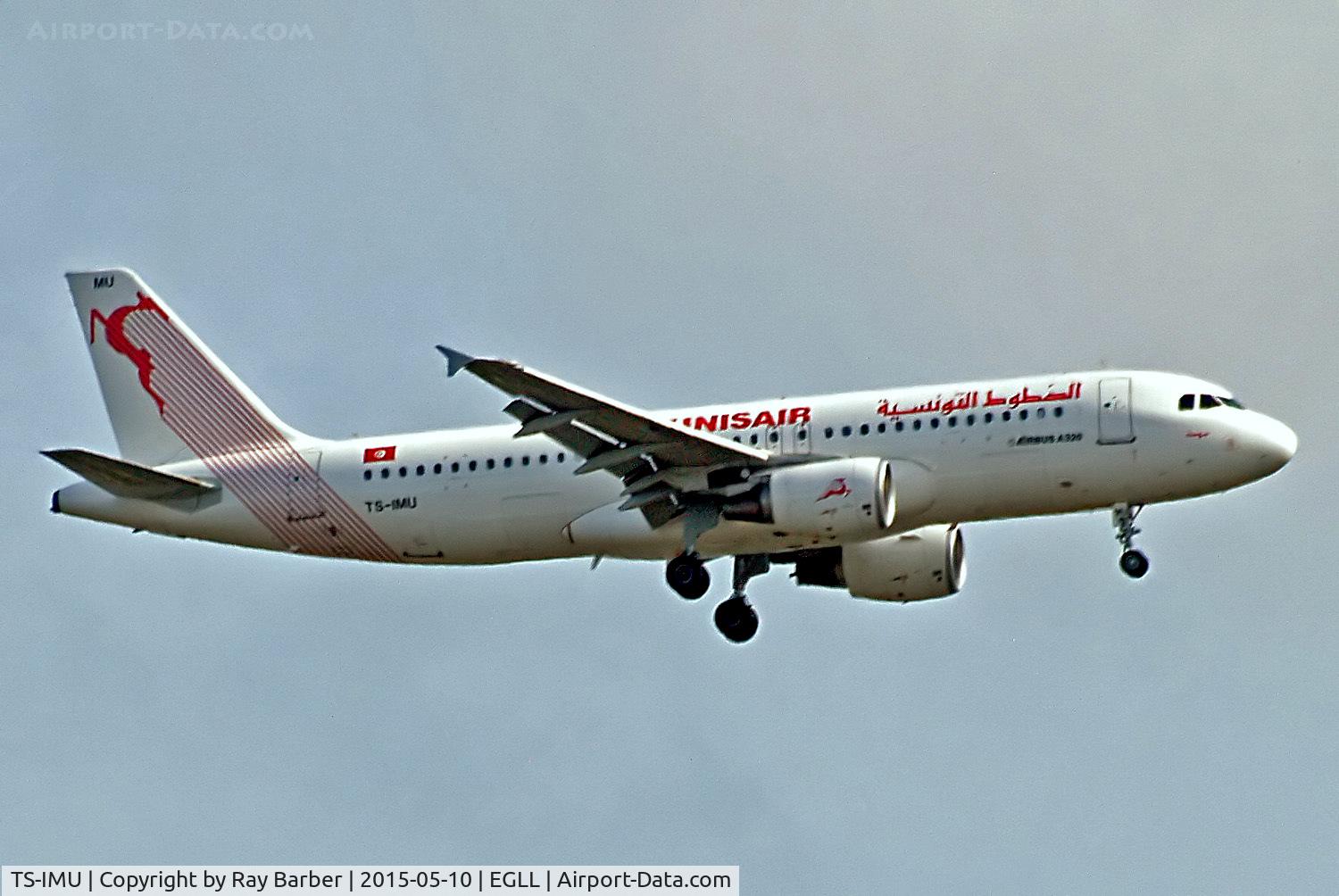 TS-IMU, 2013 Airbus A320-214 C/N 5474, Airbus A320-214 [5474] (Tunisair) Home~G 10/05/2015. On approach 27L.