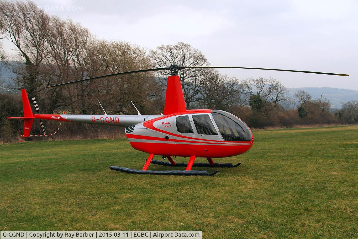 G-CGND, 2010 Robinson R44 Clipper II C/N 12729, Robinson R-44 Clipper II [12729C] Cheltenham Racecourse~G 11/03/2015