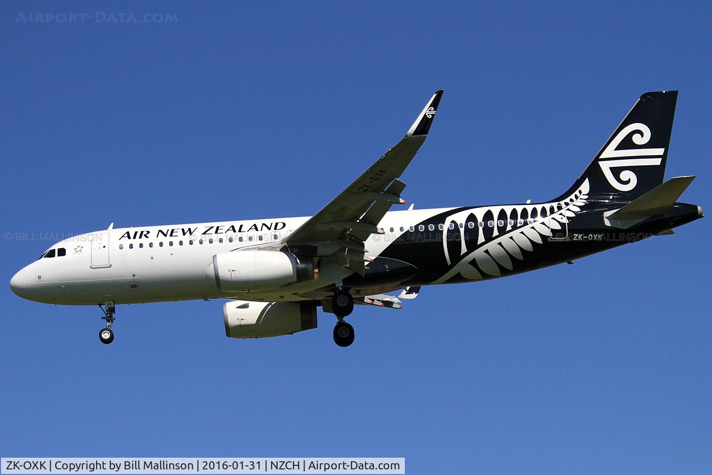 ZK-OXK, 2015 Airbus A320-232 C/N 6706, FINALS TO 02
