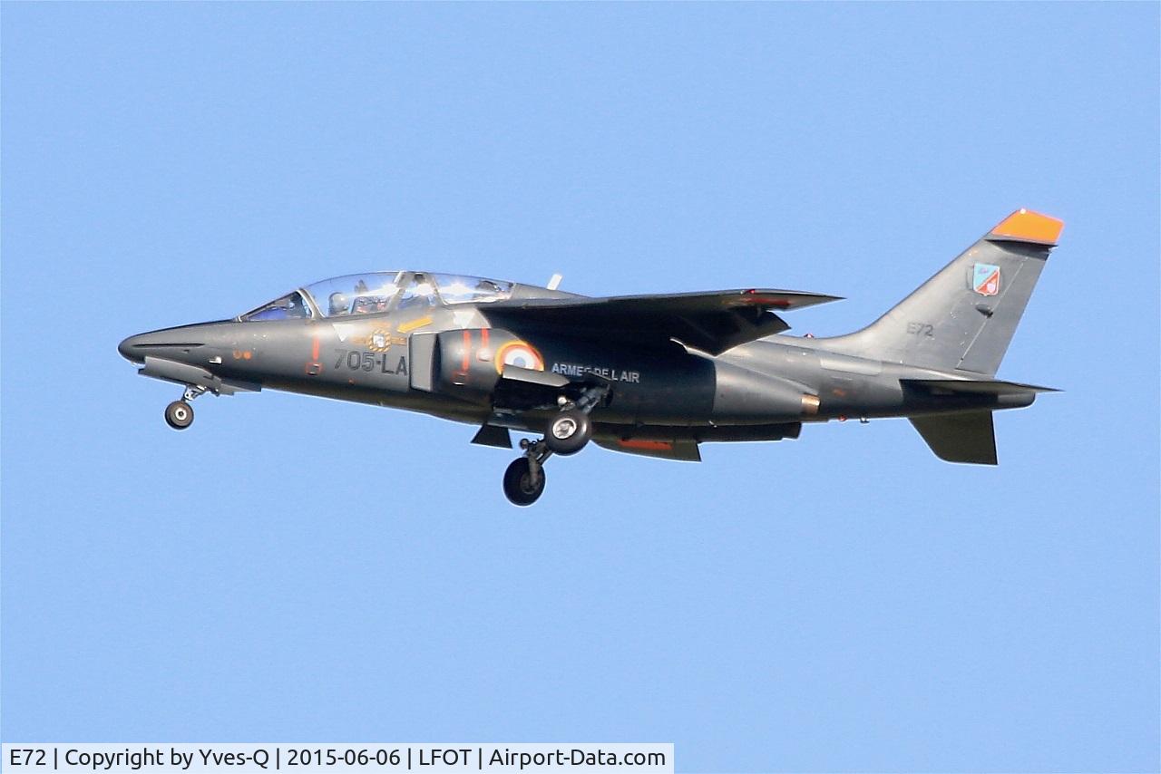 E72, Dassault-Dornier Alpha Jet E C/N E72, Dassault-Dornier Alpha Jet E (705-LA), Take off rwy 02, Tours - St Symphorien Air Base 705 (LFOT-TUF) Open day 2015