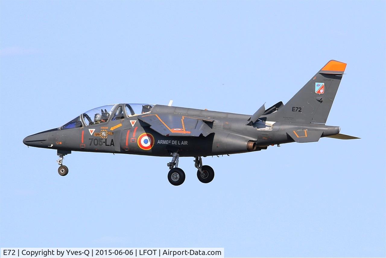 E72, Dassault-Dornier Alpha Jet E C/N E72, Dassault-Dornier Alpha Jet E (705-LA), On final rwy 02, Tours - St Symphorien Air Base 705 (LFOT-TUF) Open day 2015