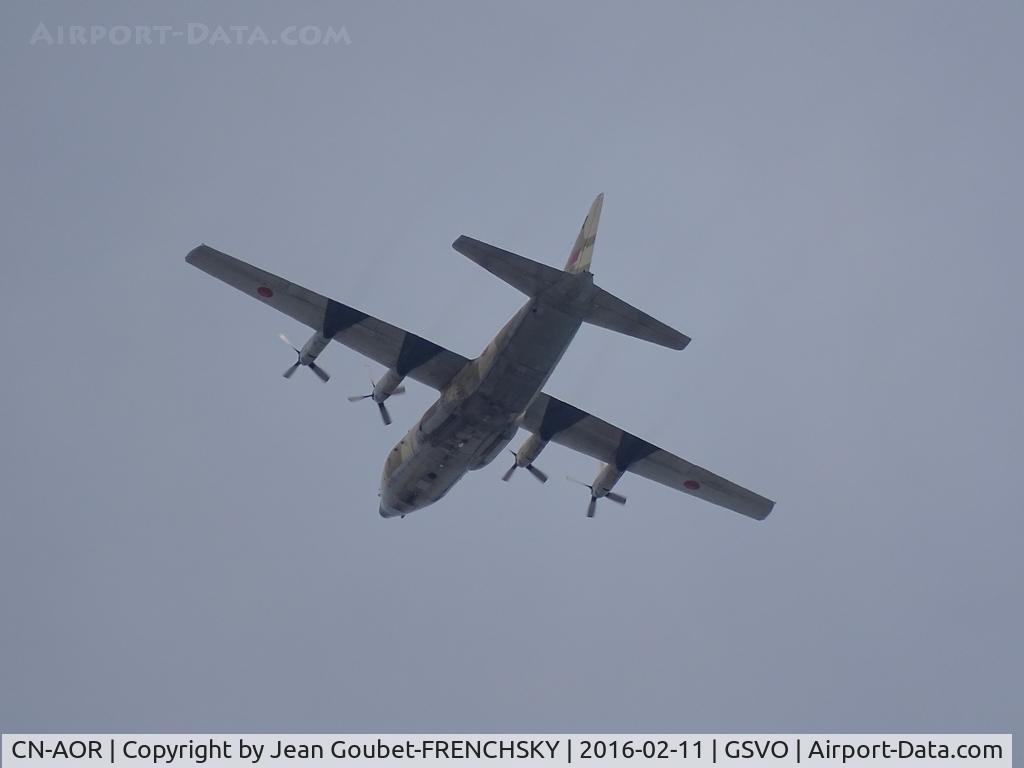 CN-AOR, 1981 Lockheed KC-130H Hercules C/N 382-4907, Royal Marocco Air Force, vertical PK25 after take off