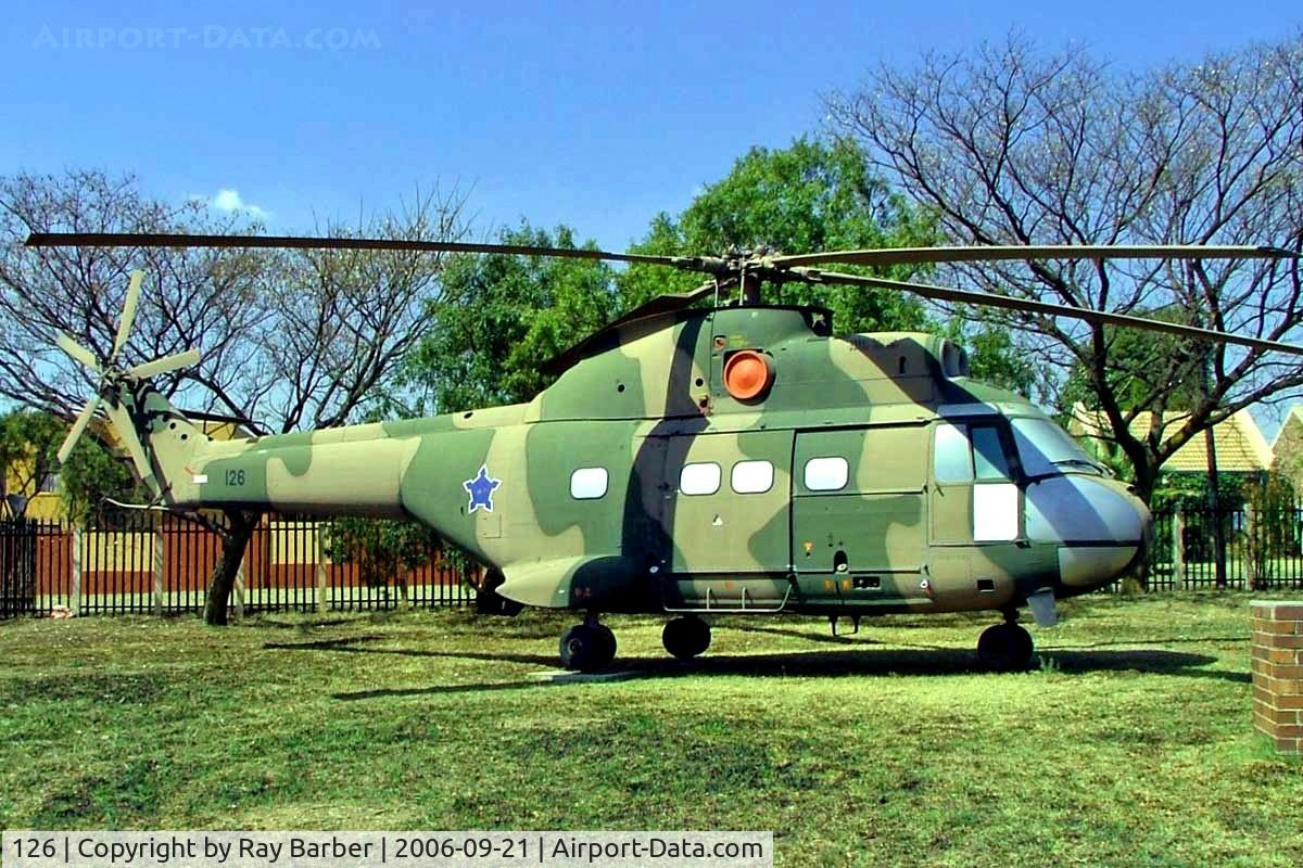 126, Aerospatiale SA-330C Puma C/N 1053, Aerospatiale SA.330C Puma [1053] (Dickie Fritz Moth Hall) Edenvale~ZS 21/09/2006
