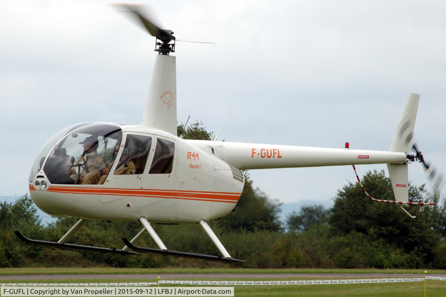 F-GUFL, 2007 Robinson R44 Raven I C/N 1798, Robinson R44 of Heli Club du Poitou at Saint-Junien airfield, France