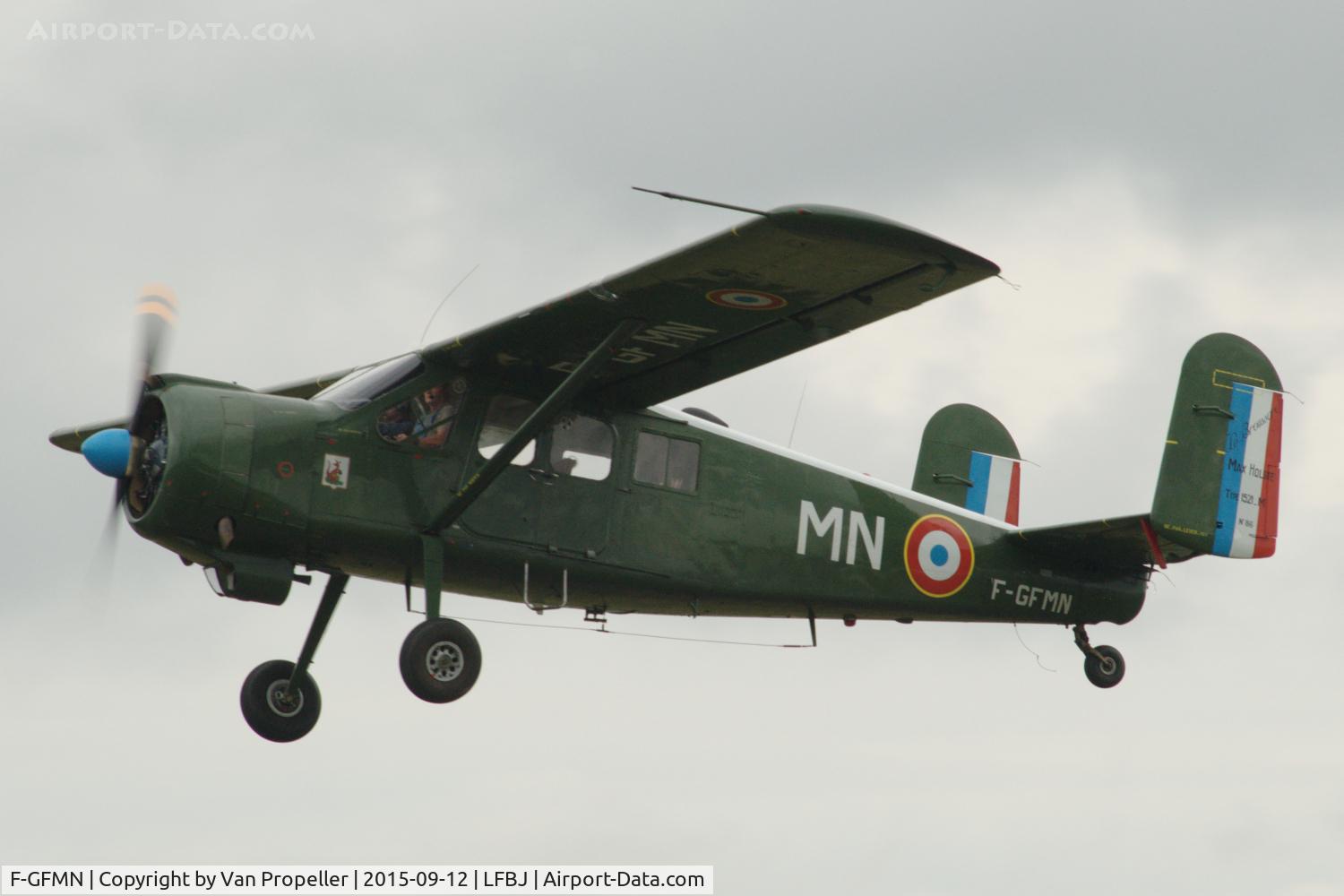 F-GFMN, Max Holste MH-1521M Broussard C/N 86, Max Holste MH.1521M Broussard of Ailes Limousines arriving at Saint-Junien airfield, France