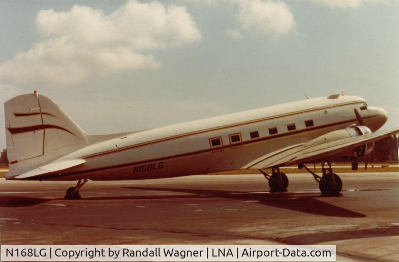 N168LG, 1941 Douglas DC-3 C/N 4089, Sitting on the line in the'80s
