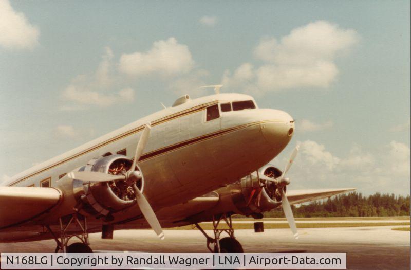 N168LG, 1941 Douglas DC-3 C/N 4089, Sitting on the line, early '80s