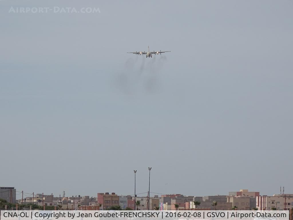 CNA-OL, 1977 Lockheed C-130H Hercules C/N 382-4782, Maroc Air Force landing Dakhla airport