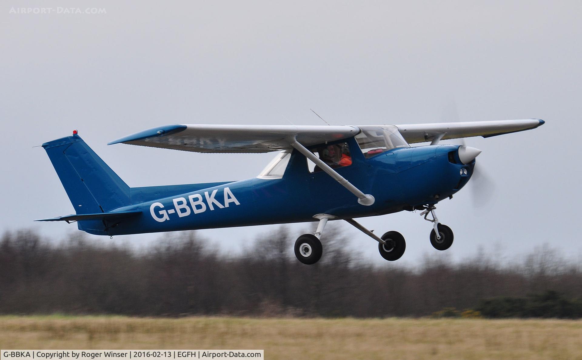 G-BBKA, 1973 Reims F150L C/N 1029, Resident F150L operated by Cambrian Flying Club departing Runway 04.
