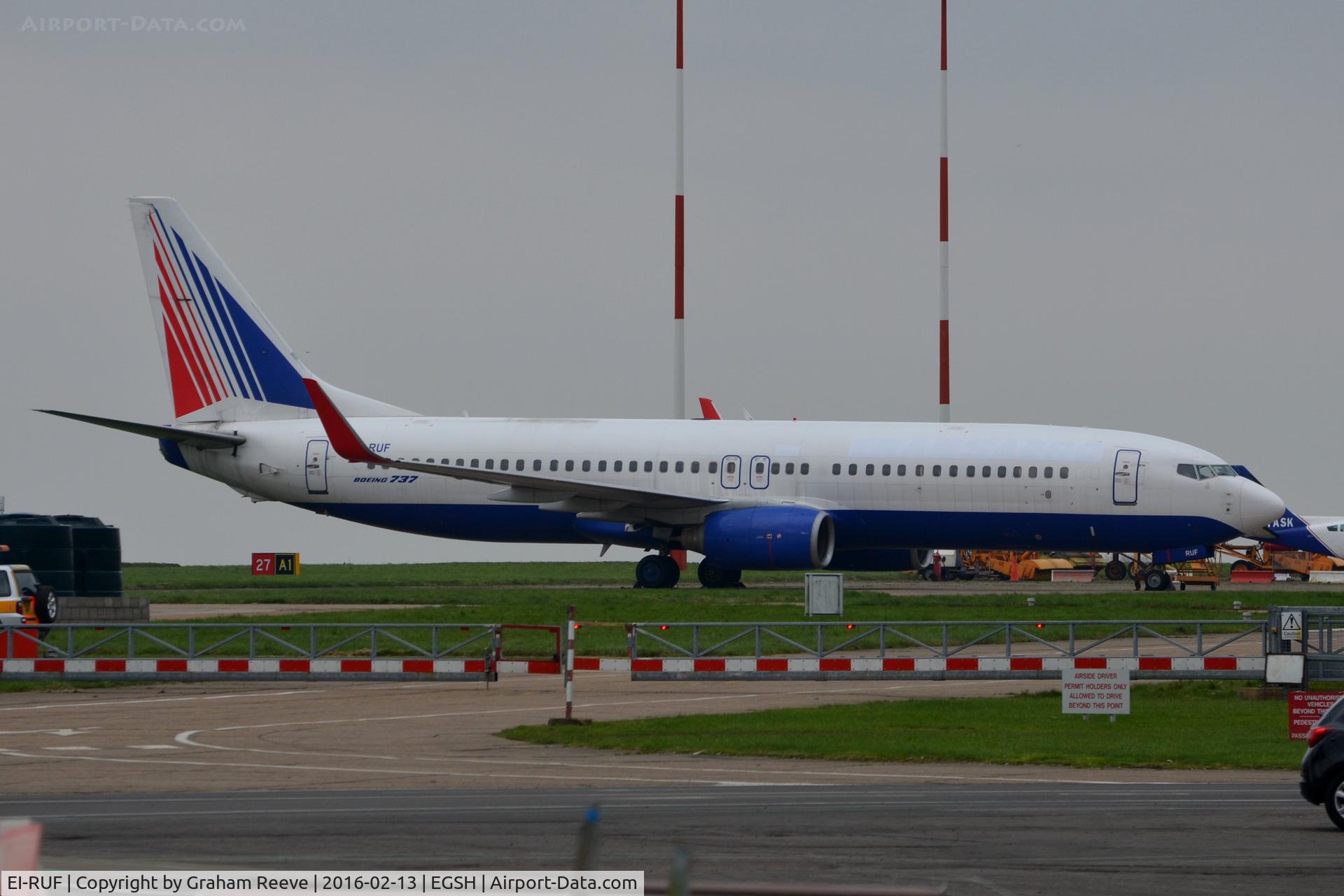 EI-RUF, 2000 Boeing 737-85P C/N 28536, Parked at Norwich.