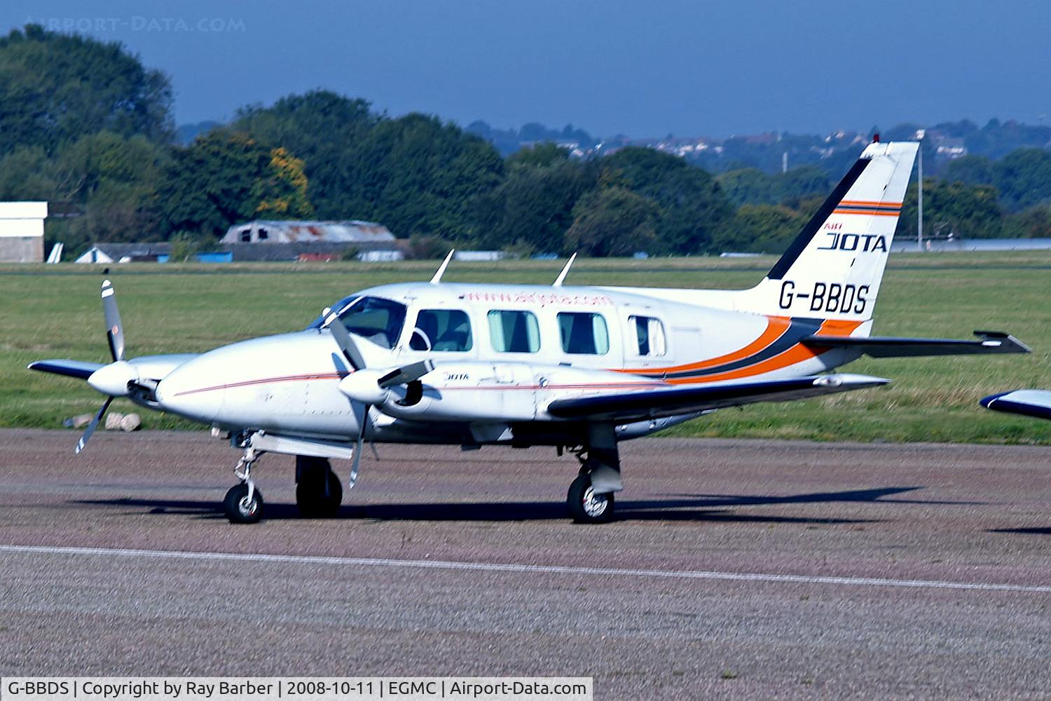 G-BBDS, 1973 Piper PA-31-310 Turbo Navajo Navajo C/N 31-7300956, Piper PA-31-310 Turbo Navajo B [31-7300956] (Air Jota) Southend~G 11/10/2008