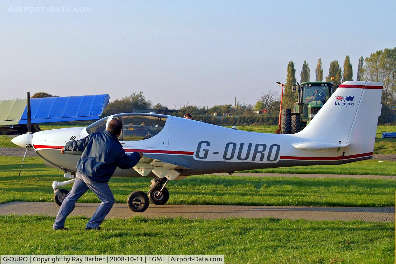 G-OURO, 1995 Europa Tri Gear C/N PFA 247-12522, Europa Avn Europa [PFA 247-12522] Damyns Hall, Essex~G 11/10/2008