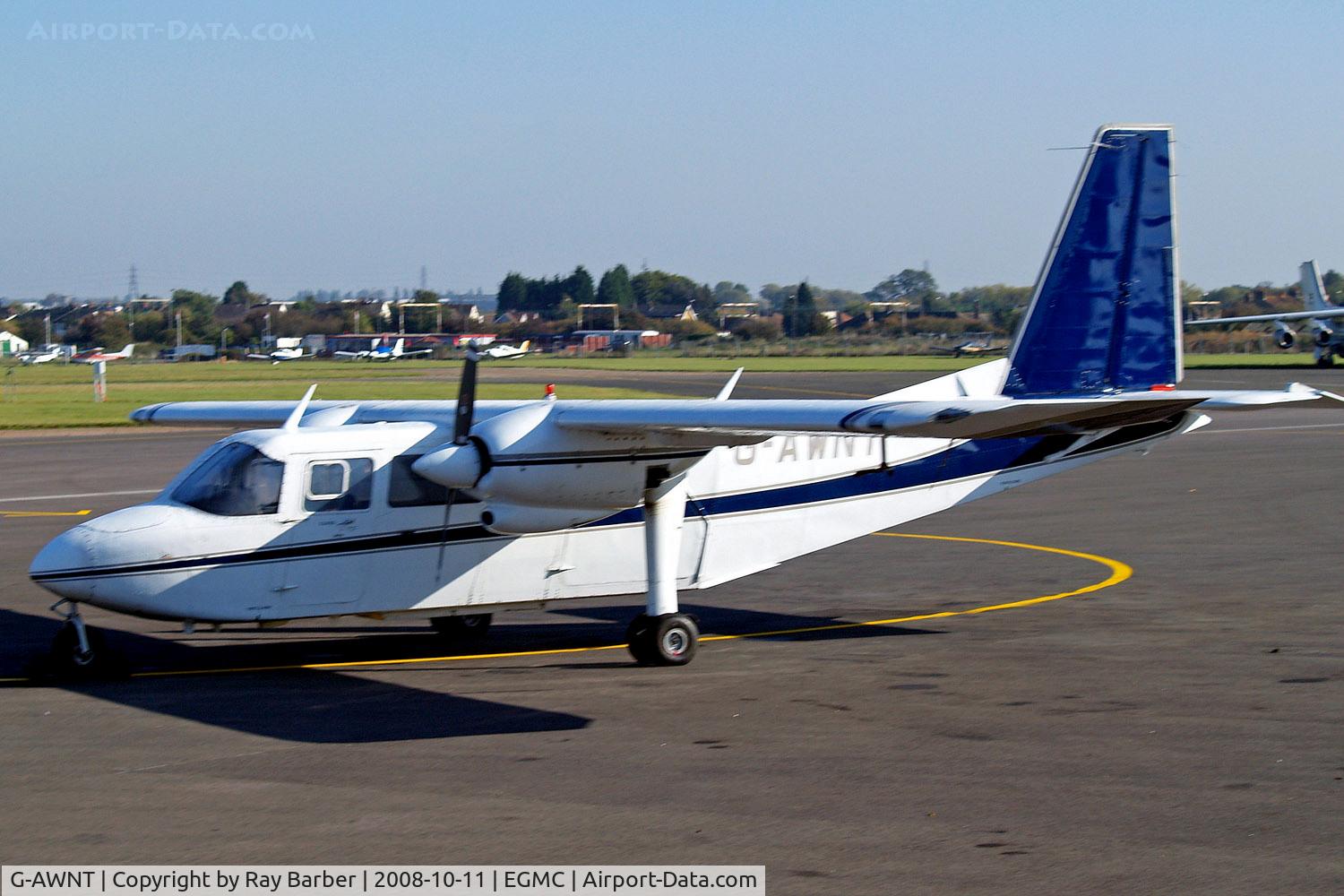 G-AWNT, 1968 Britten-Norman BN-2A Islander C/N 32, Britten-Norman BN-2A Islander [0032] (Precision Terrain Surveys Ltd) Southend~G 11/10/2008