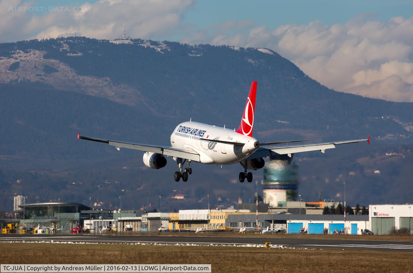 TC-JUA, 2005 Airbus A319-132 C/N 2404, Landing at LOWG.