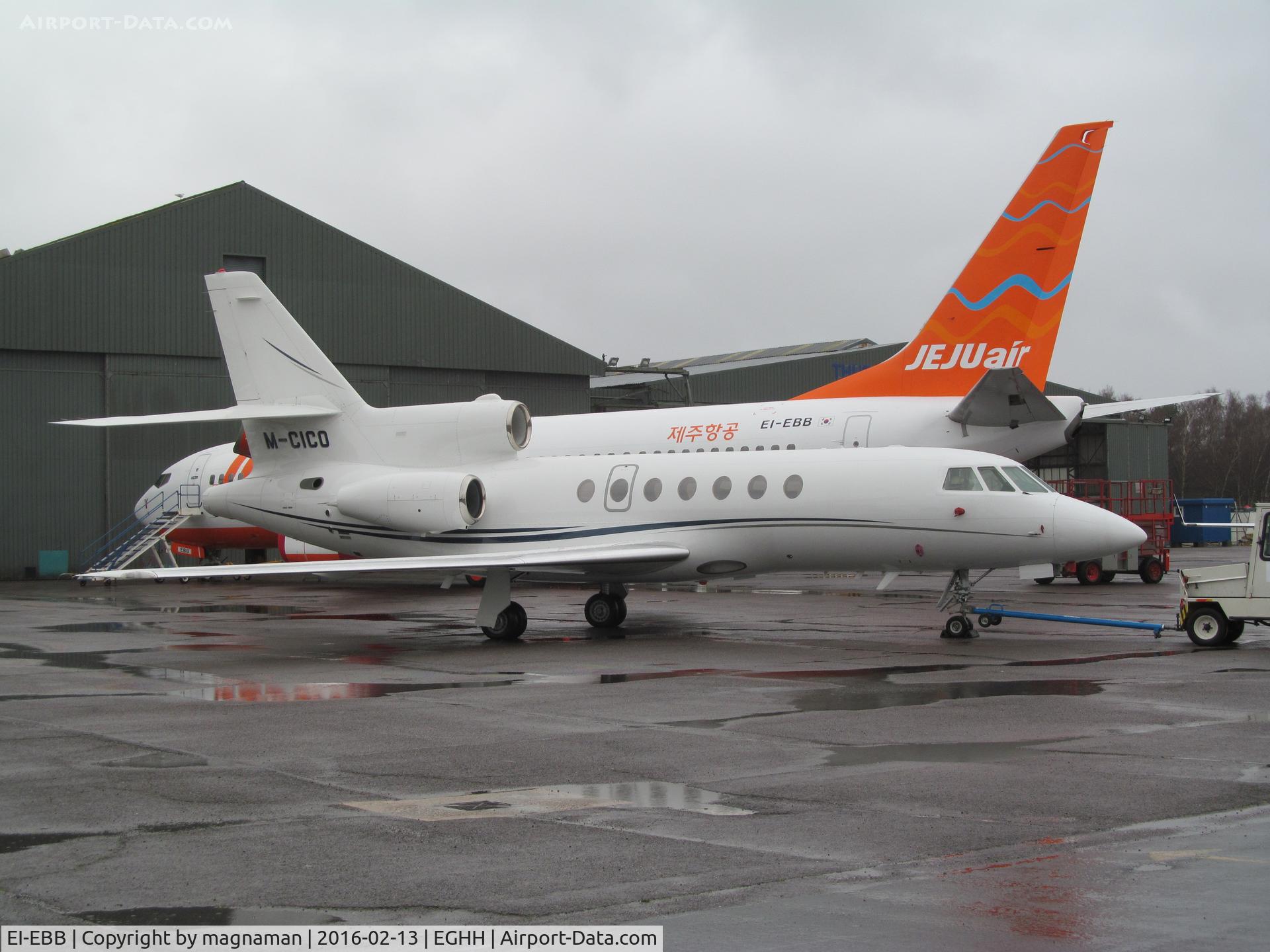 EI-EBB, 2009 Boeing 737-8AS C/N 37519, hiding behind M-CICO is destined for Jeju Air of South Korea.