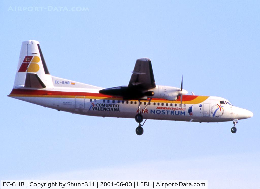 EC-GHB, 1992 Fokker 50 C/N 20257, Landing rwy 25