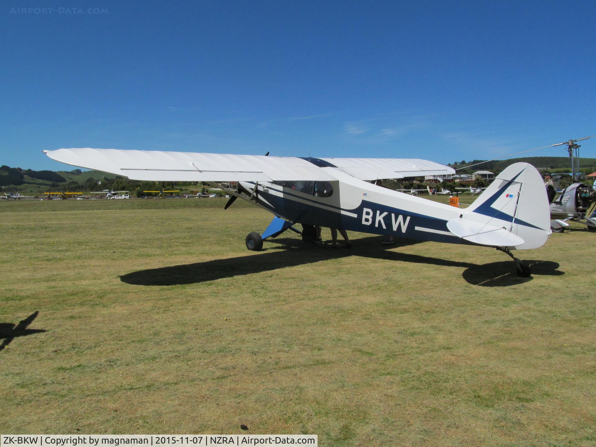 ZK-BKW, 1957 Piper PA-18 C/N 18-4673, at raglan