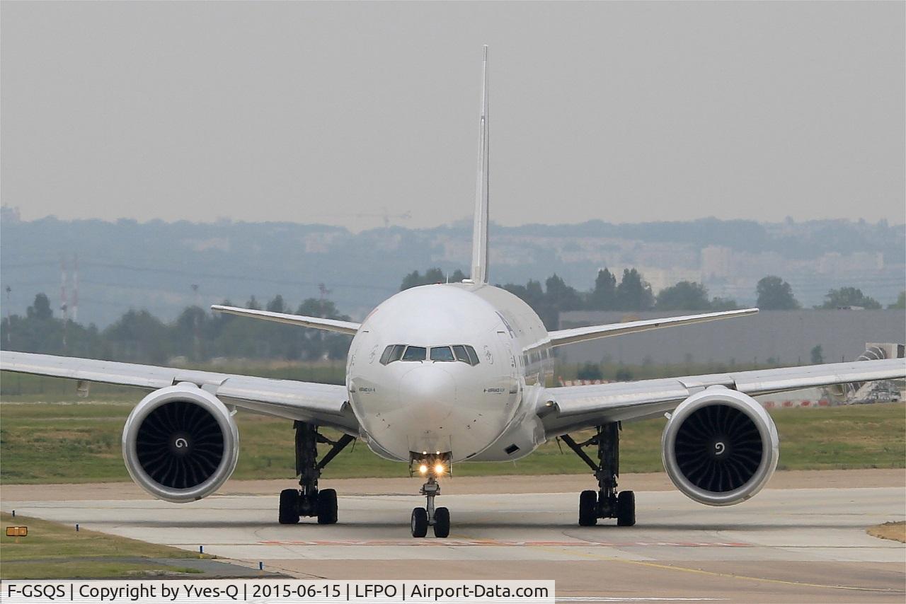 F-GSQS, 2007 Boeing 777-328/ER C/N 32962, Boeing 777-328 (ER), Taxiing to holding point Rwy 08, Paris-Orly Airport (LFPO-ORY)