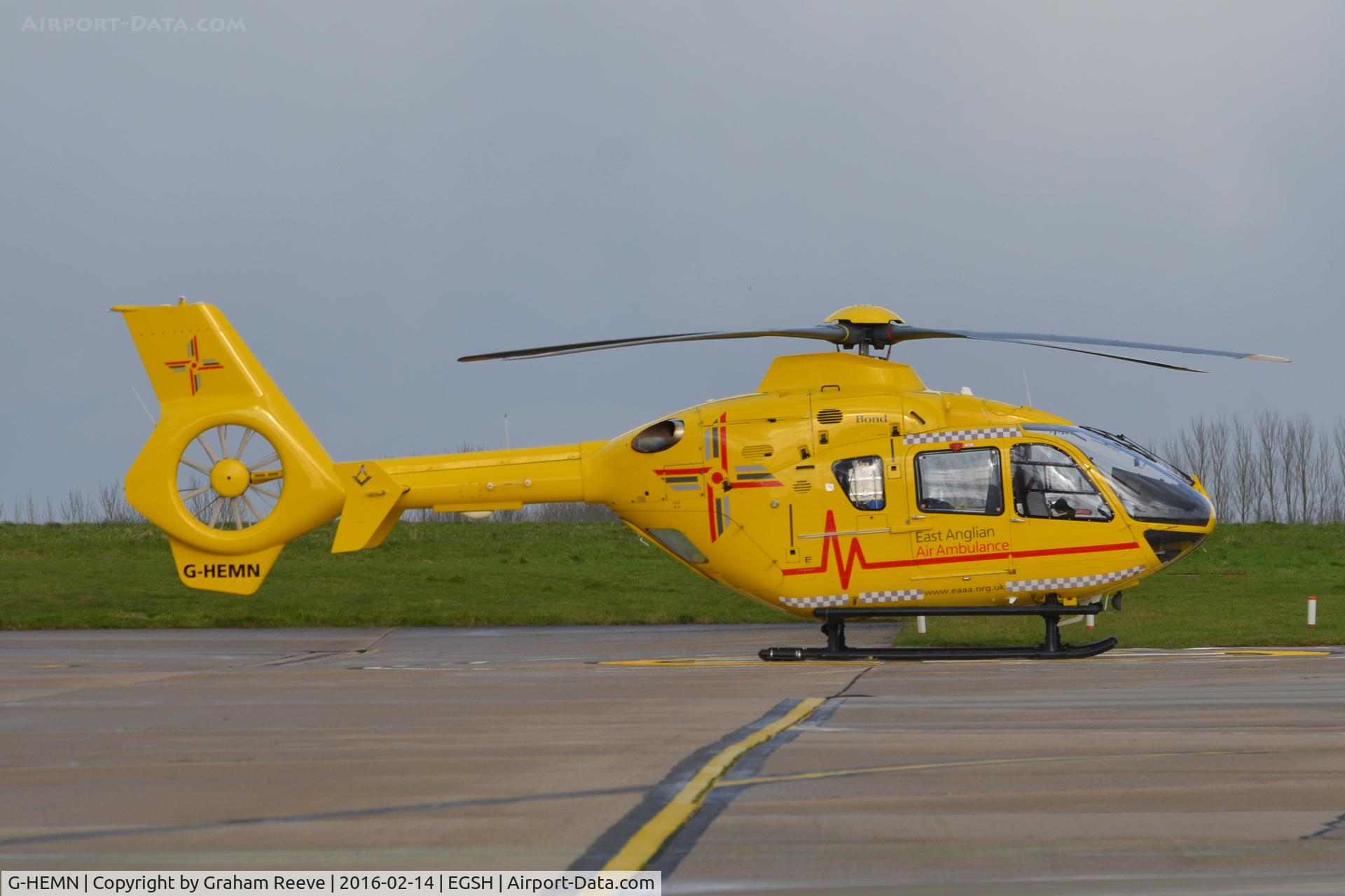 G-HEMN, 2012 Eurocopter EC-135T-2+ C/N 1070, Parked at Norwich.