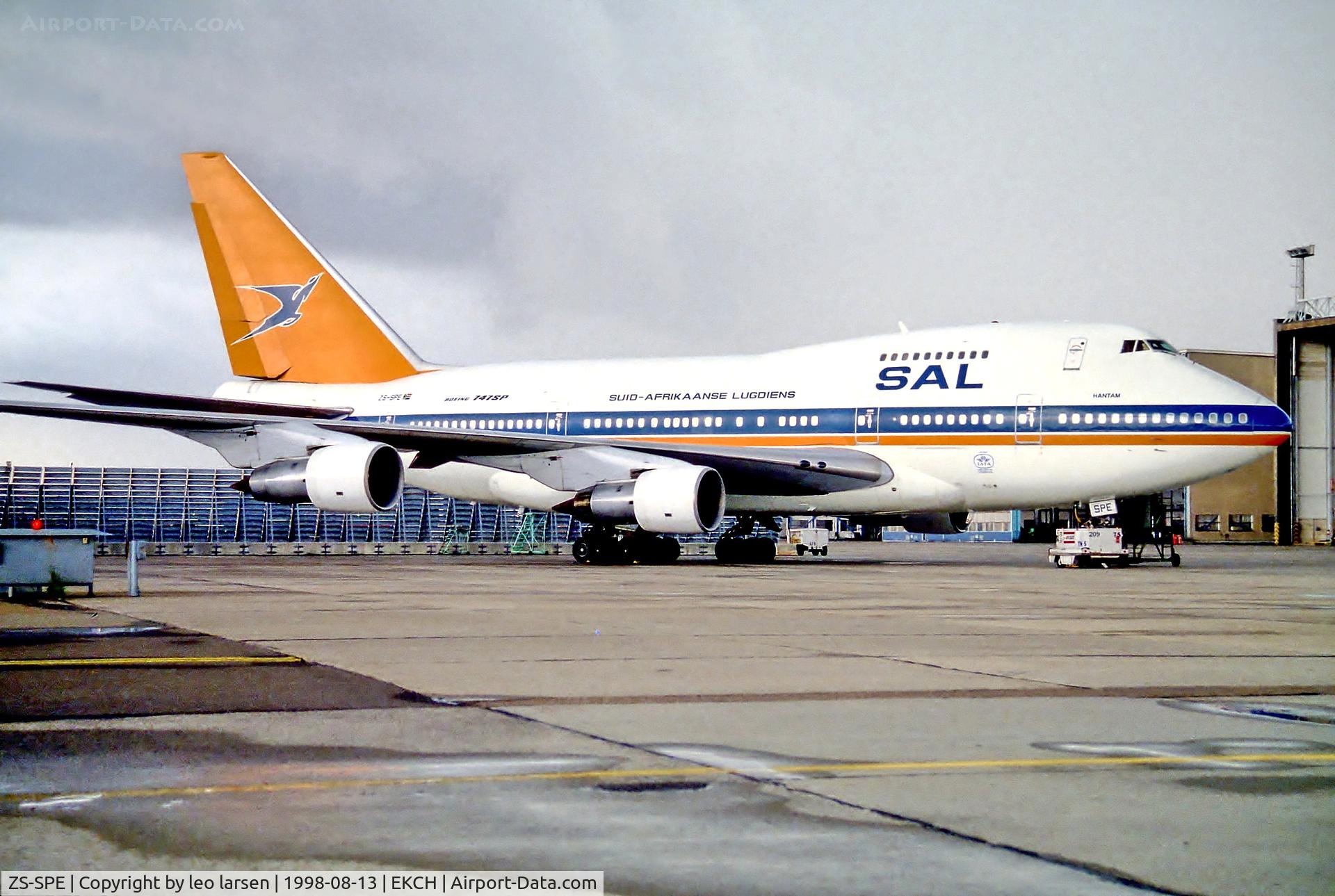 ZS-SPE, 1976 Boeing 747SP-44 C/N 21254, Copenhagen 13.8.98