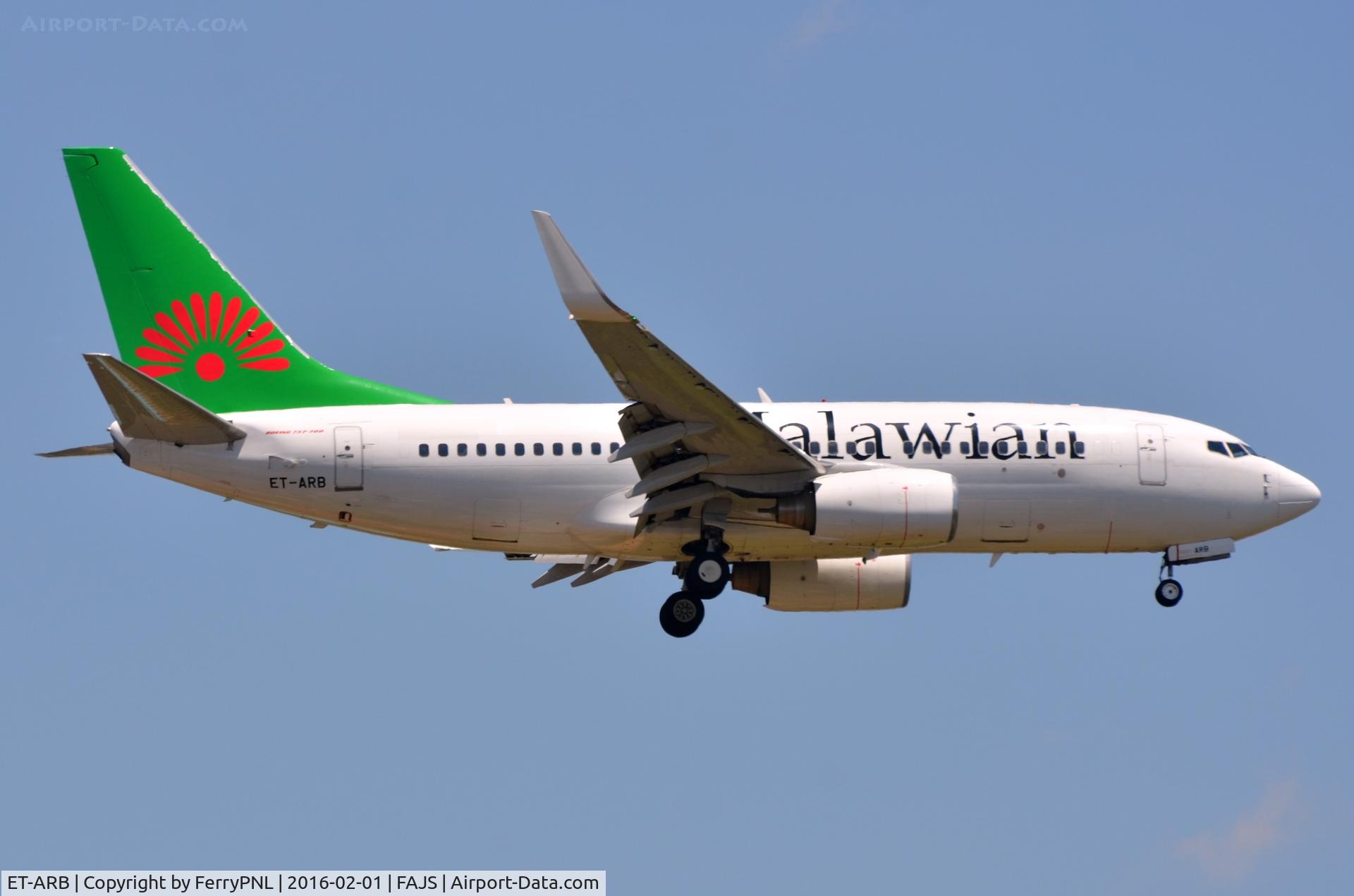 ET-ARB, 2007 Boeing 737-7Q8 C/N 30687, Malawian B737 is leased from Ethiopian.